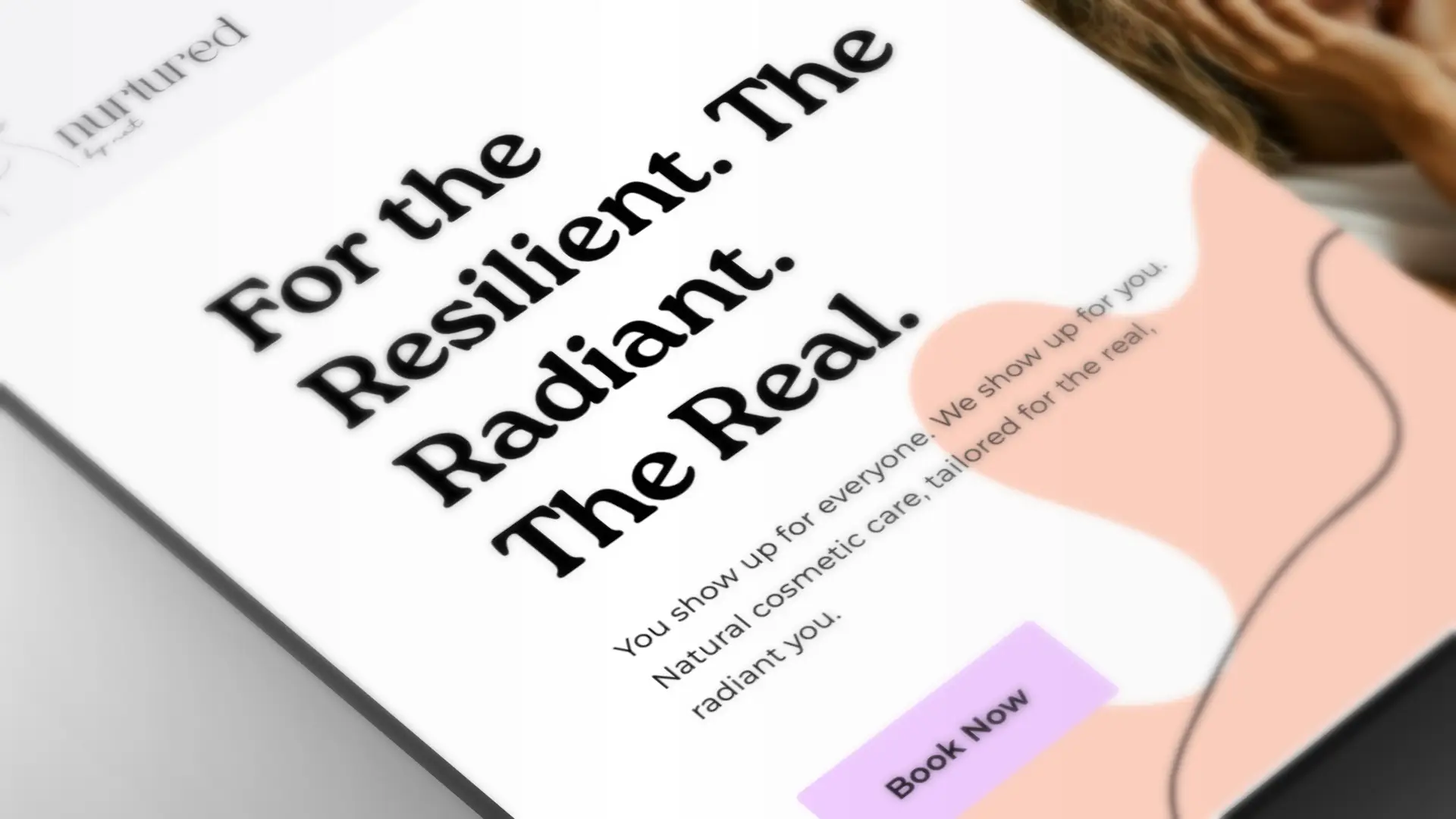 Zoomed in Nurtured by Nat homepage mockup